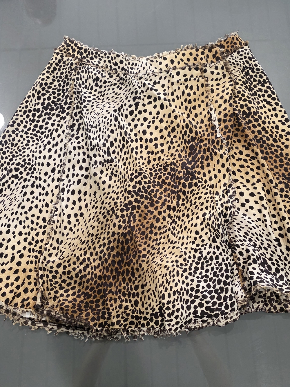 Leopard Print Circle Skirt in Tan and Black